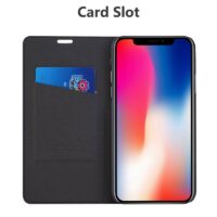Housse Portfolio cuir PU pour iPhone