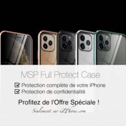 Coque de luxe en verre trempé avec protection vie privée