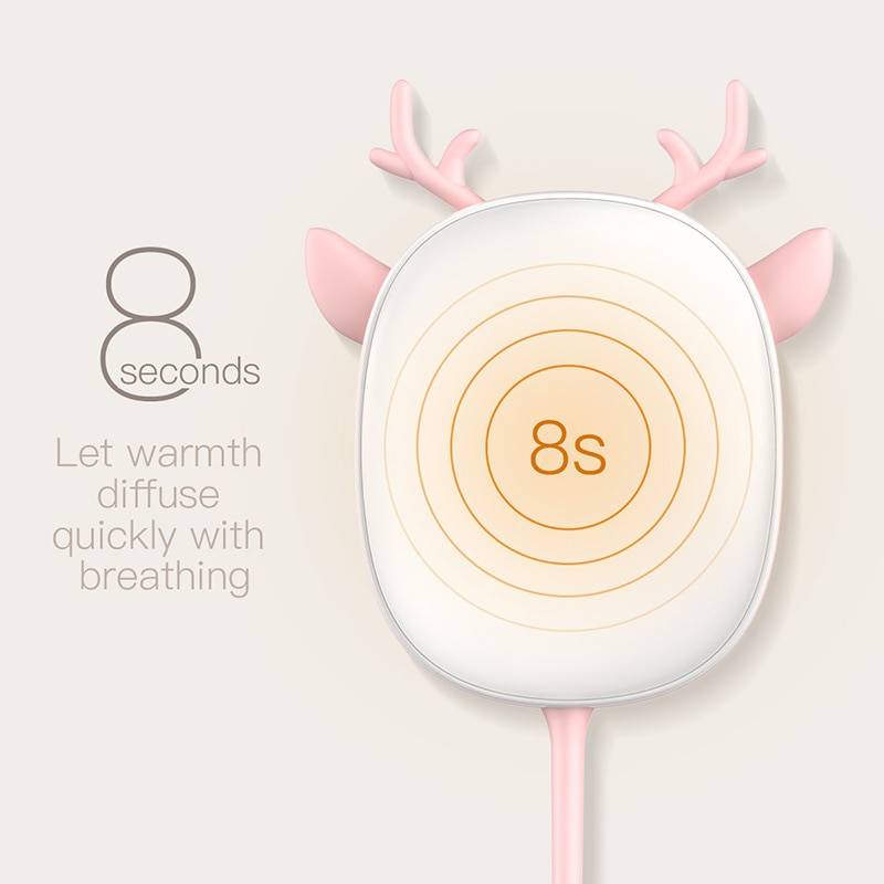 Mini chauffe-mains électrique,coussin chauffant,Rechargeable par USB,pratique,poche,dessin  Animé,chauffage chaud,hiver - Type Rose
