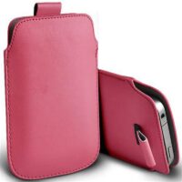 Pochette de rangement en cuir de couleur pour iPhone