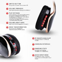 Casque Audio pliable HIFI bluetooth Son Surround et lecteur de carte SD