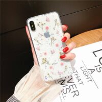 Coque fleurs séchées véritable pour iPhone