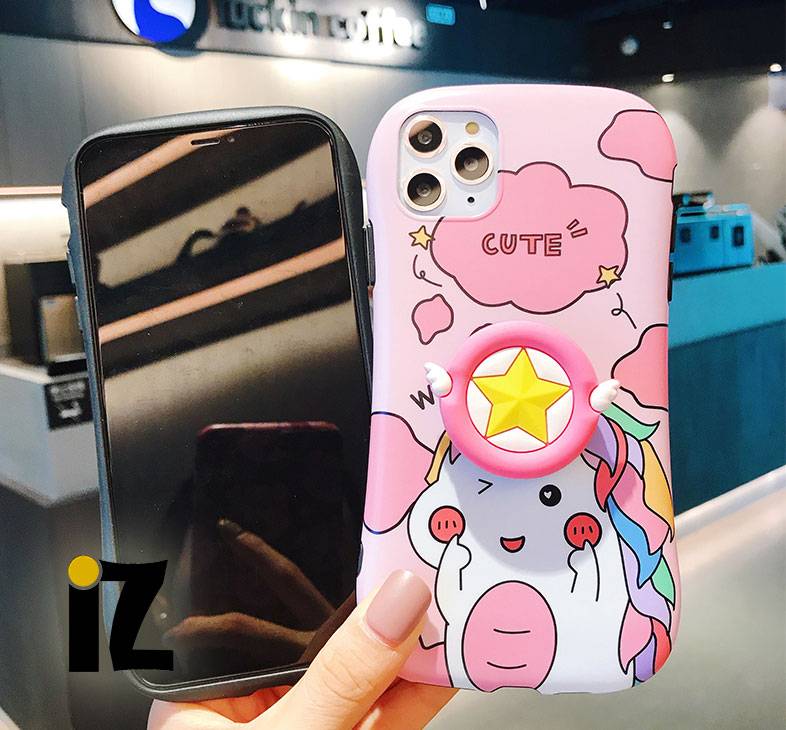 Coque petit dinosaure ou Licorne avec support iPhone