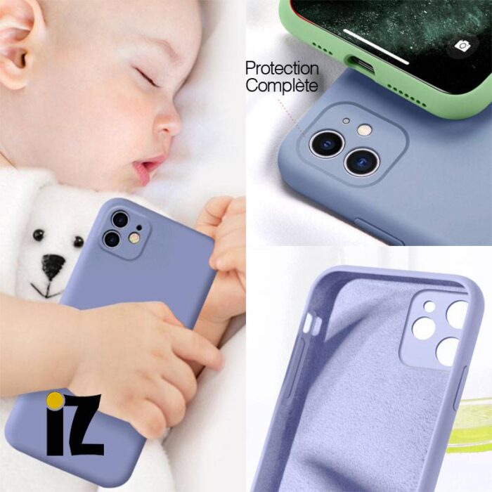 Coque silicone doublure microfibre iPhone