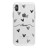 Coque transparente coeur et prénom personnalisé