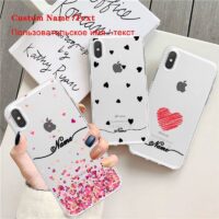 Coque transparente coeur et prénom personnalisé