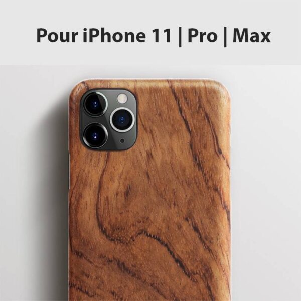 Coque en bois véritable pour iPhone 11