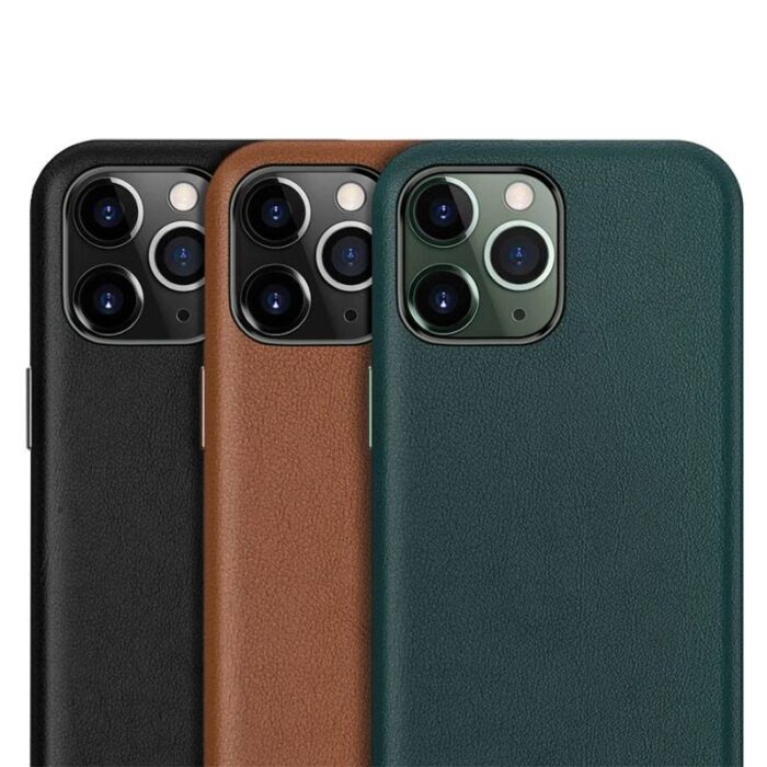 Coque de luxe en cuir véritable pour iPhone 11