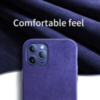 Coque de luxe cuir Alcantara pour iPhone 12