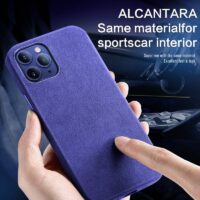Coque de luxe cuir Alcantara pour iPhone 12