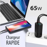 Chargeur rapide GaN 65w pour iPhone, iPad, MacBook Air