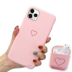 Coque Coeur avec étui AirPods assorti