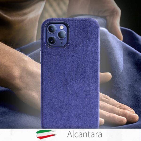 Coque de luxe cuir Alcantara pour iPhone 12