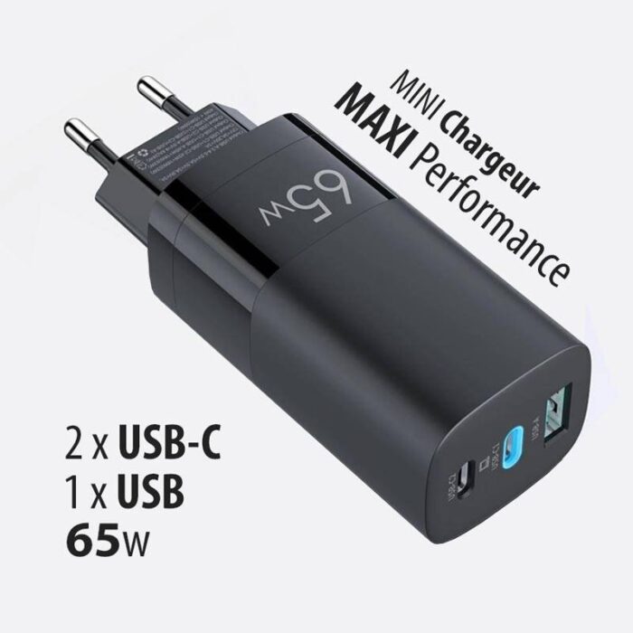 Chargeur rapide GaN 65w pour iPhone, iPad, MacBook Air