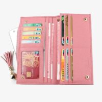 Porte-monnaie Smartphone Cuir Rose Bonbon pour iPhone