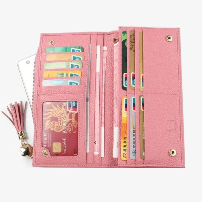 Porte-monnaie Smartphone Cuir Rose Bonbon pour iPhone