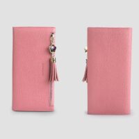 Porte-monnaie Smartphone Cuir Rose Bonbon pour iPhone