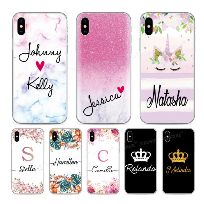 Coque iPhone lettre & prénom personnalisé