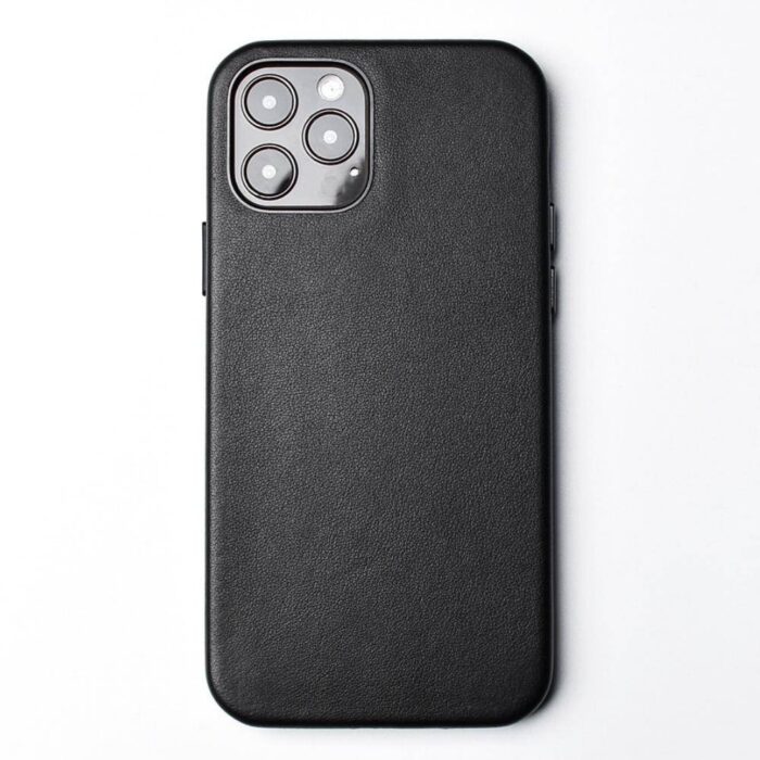 Coque iPhone Cuir Nappa noir de luxe