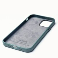 Coque iPhone bleu Pastel en Cuir Haut de Gamme