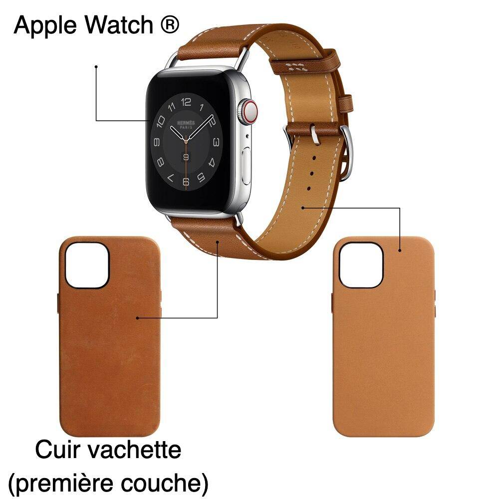 Coque iPhone Cuir Brun de Luxe