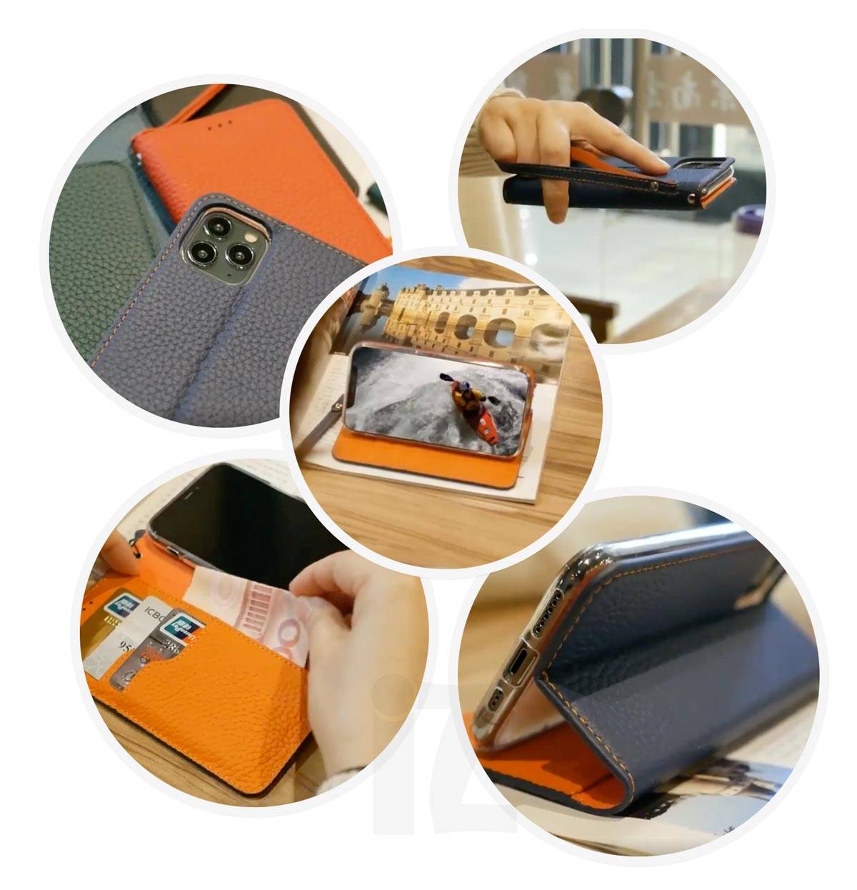 étui portefeuille iPhone Cuir