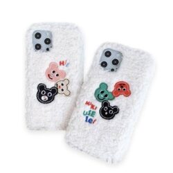 Coque Peluche Fourrure Ours pour iPhone