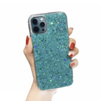 Coque iPhone 11 vert Paillettes