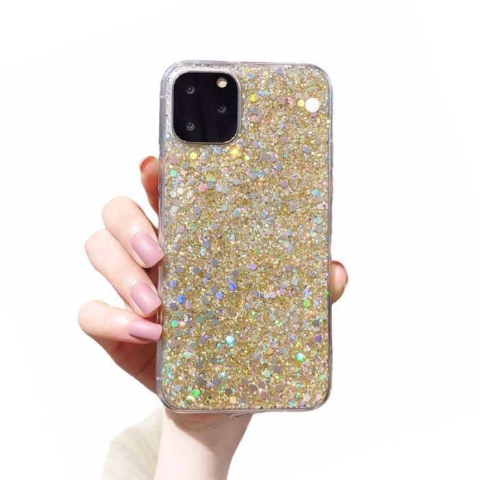 Coque paillettes Gold
