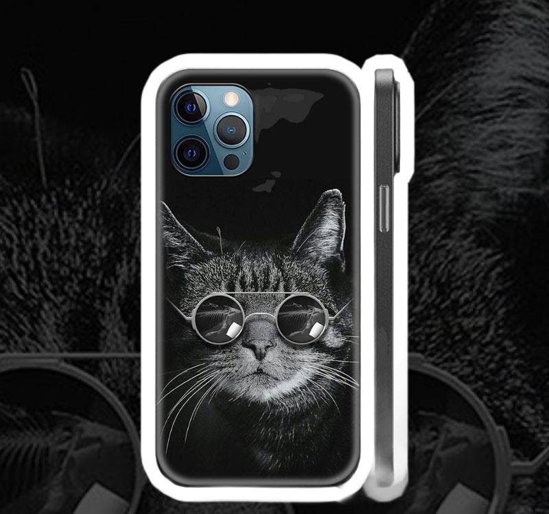 coque Chat sympa à lunette