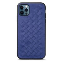 Coque iPhone Cuir Alcantara bleu nuit