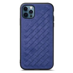 Coque iPhone Cuir Alcantara bleu nuit