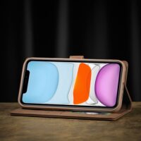 étui cuir support iPhone