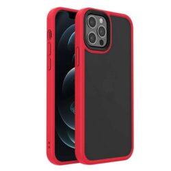 Coque transparente iPhone 12 Rouge