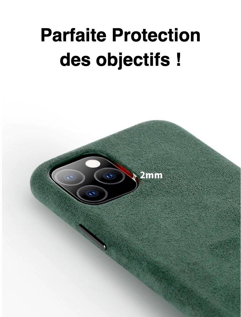 Coque iPhone Cuir Alcantara