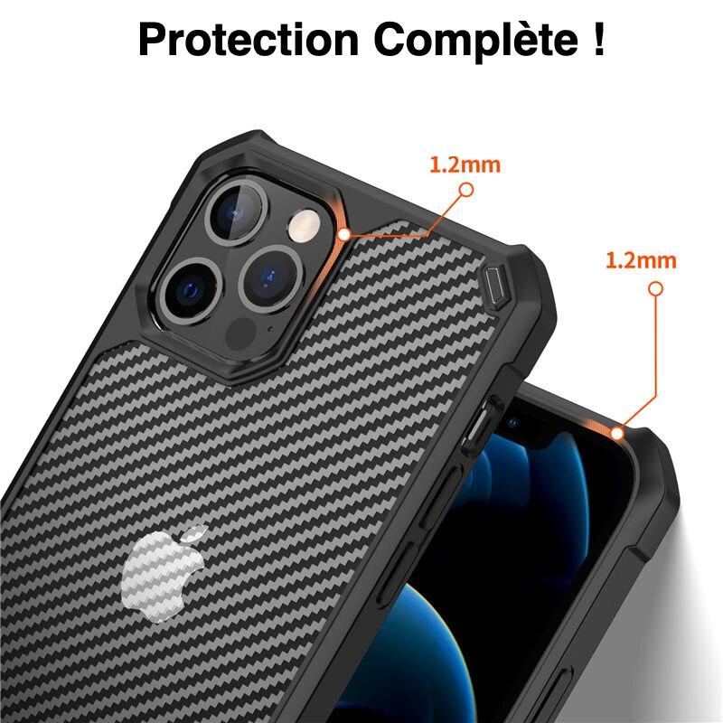 Coque iPhone fibre de Carbone - Protection complète
