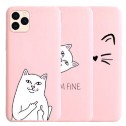 Coque iPhone chat Rose
