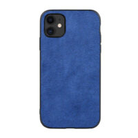 Coque iPhone Alcantara bleu