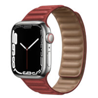 Bracelet Apple Watch Cuir Rouge