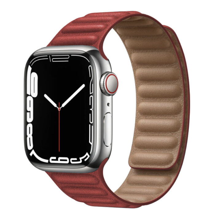 Bracelet Apple Watch Cuir Rouge