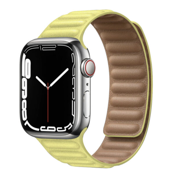 Bracelet Apple Watch Cuir Jaune