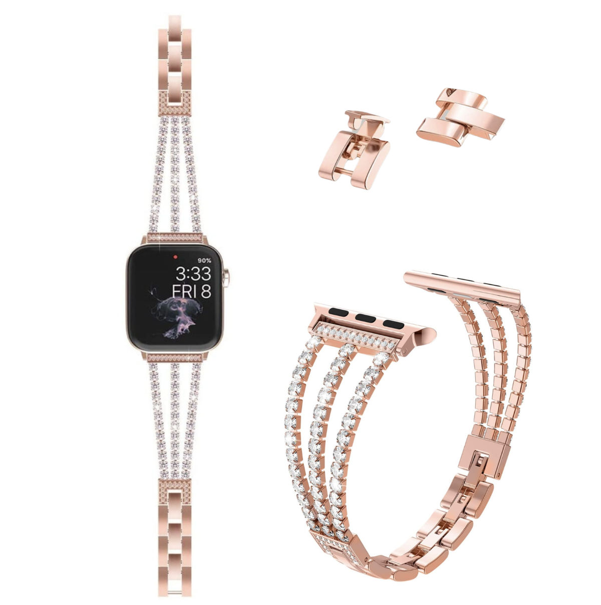 Bracelet Apple Watch Strass Rose Gold