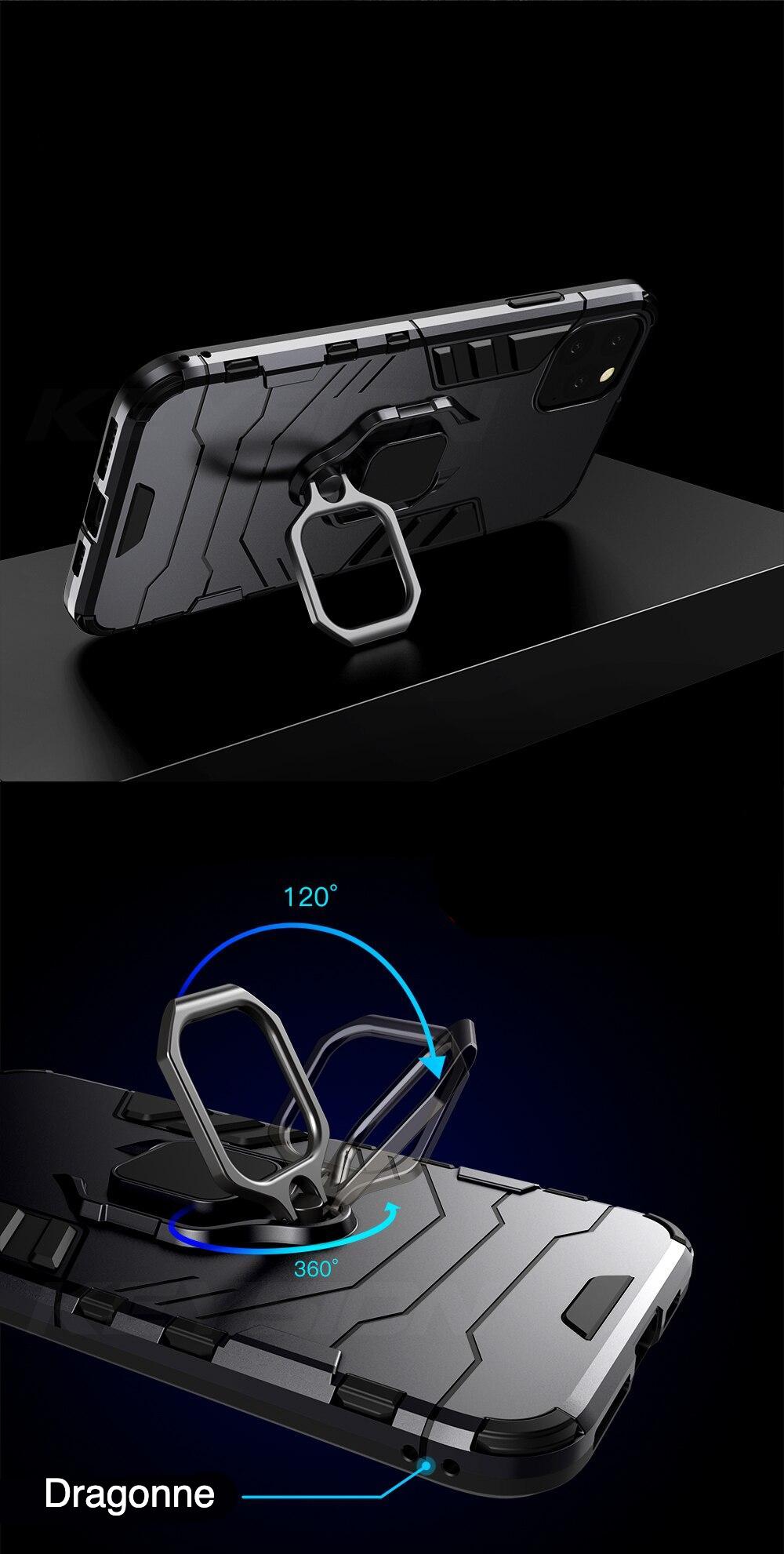 Coque Militaire iPhone - anneau magnetique