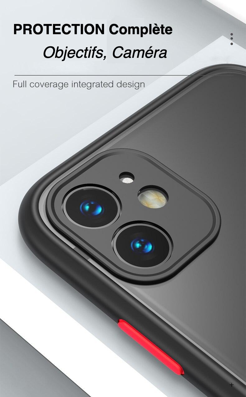 Coque translucide givrée pour iPhone