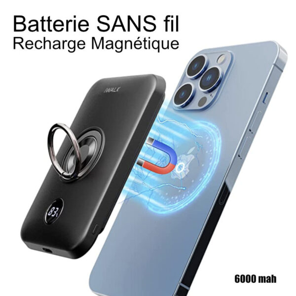 Batterie recharge magnétique sans fil iPhone