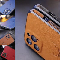 Coque carree cuir iPhone 13