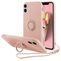Coque iPhone 11 avec anneau [Rose Poudré]