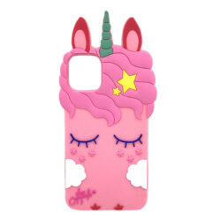 Coque iPhone Licorne rose 3D