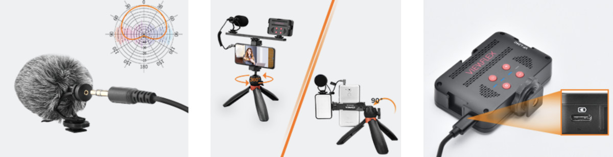 kit-vlog-micro-cardioidde-support-lampe-led