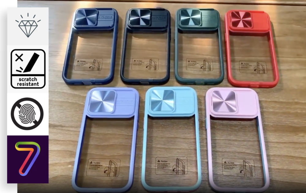 Coque iPhone cache caméra - 7 couleurs